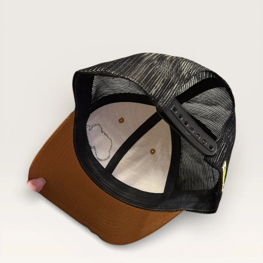 Alibi Ale Works Trucker Hat – Brown & Black Mesh (Adjustable)
